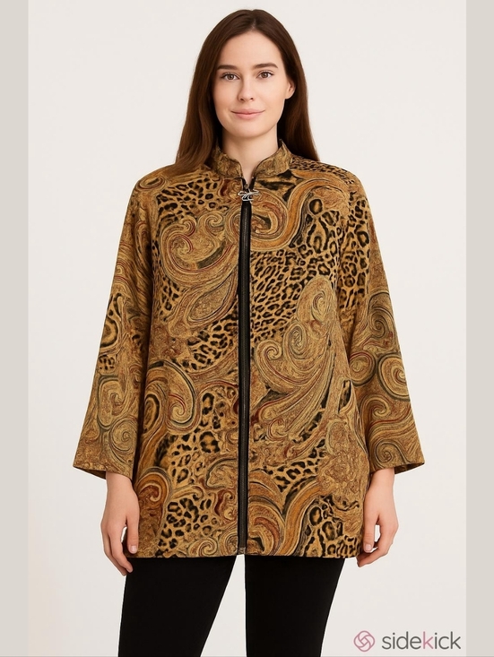 Jackets & Blazers - Vintage BFA Classic Plus Paisley Animal Print Long Sleeve Open Blazer Si…